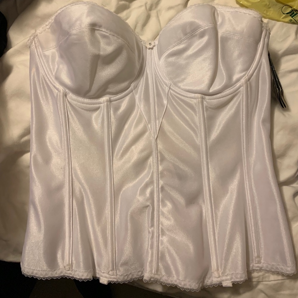 Dominique bustier corset bridal bra 34D white